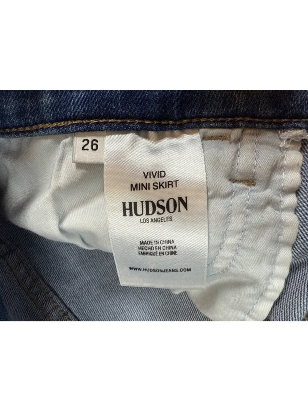 Hudson Vivid Mini Denim Skirt Ripped Distressed Frayed Hem Size 26 (Y552) - Picture 8 of 9